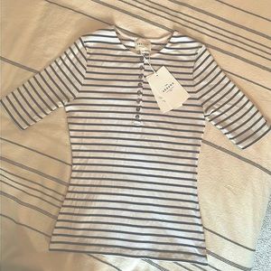 NWT Sezane Theodora Striped Shirt, Size Small